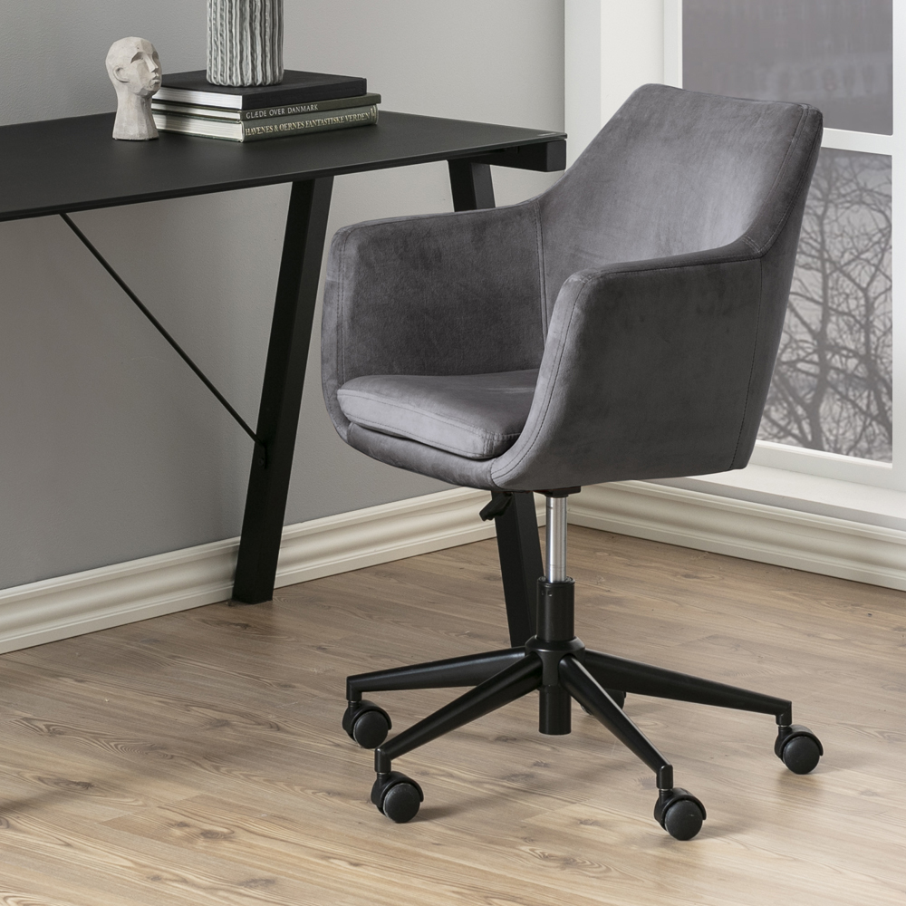 Marcelio Office Chair Dark Grey Velour Selsey