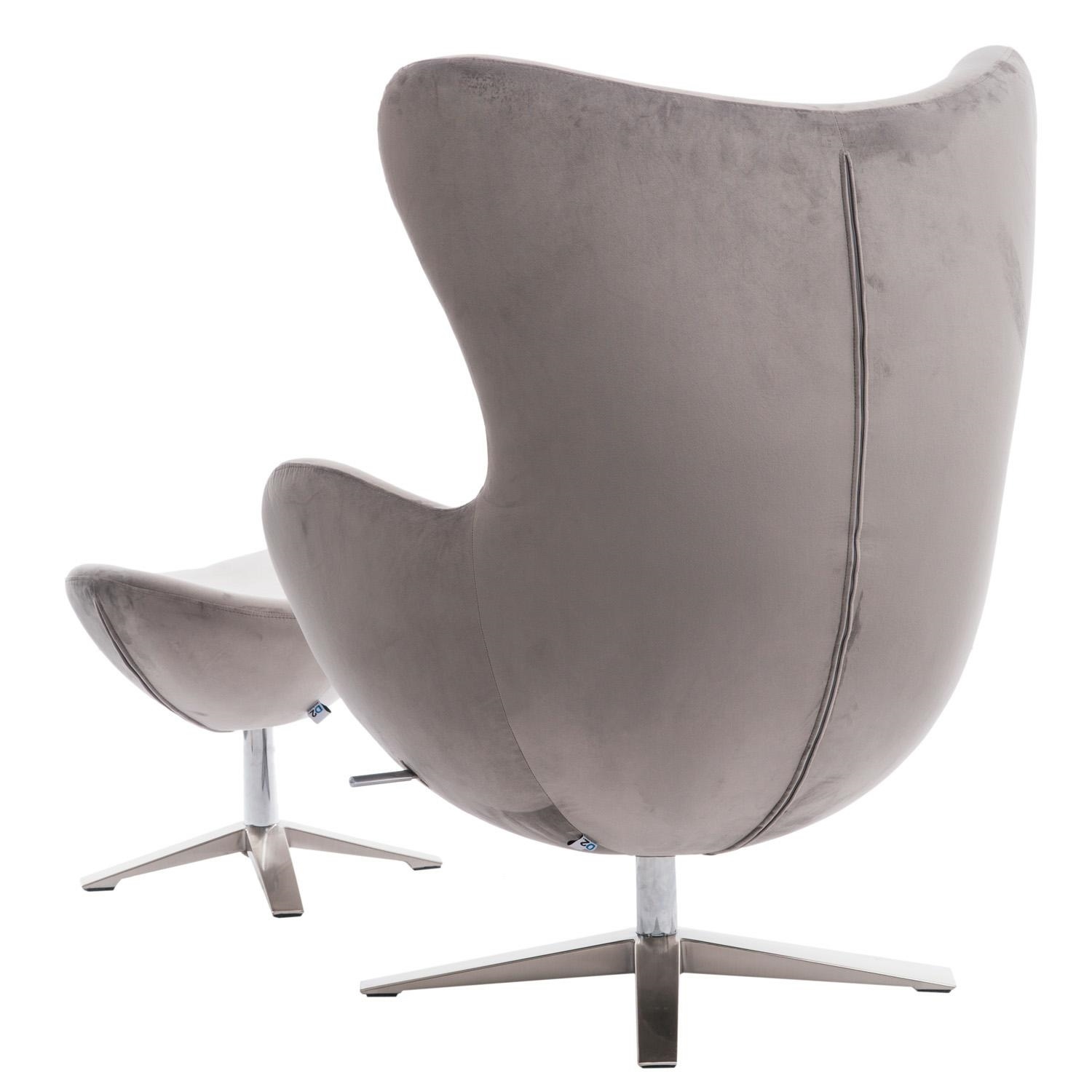 Cocoon Designer Armchair With Footstool Grey Selsey