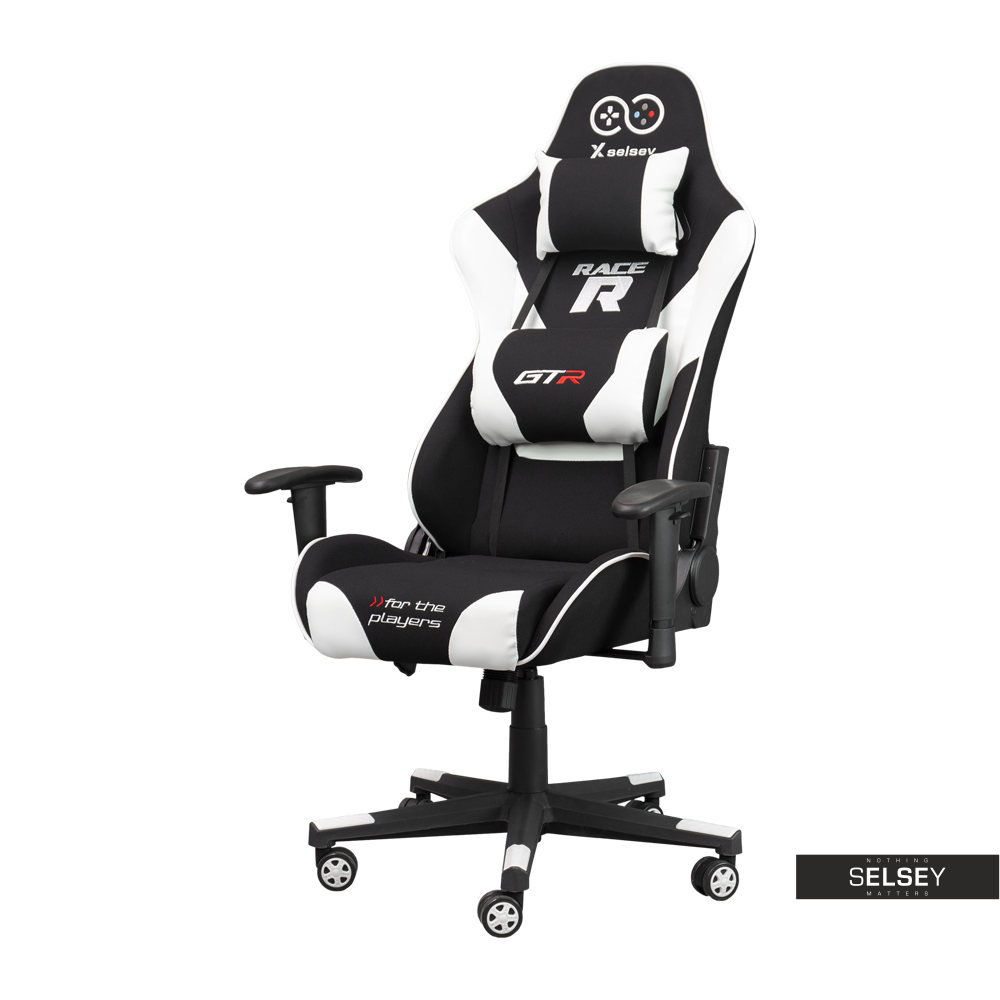 Racer GTR Gaming Chair Black and White Selsey
