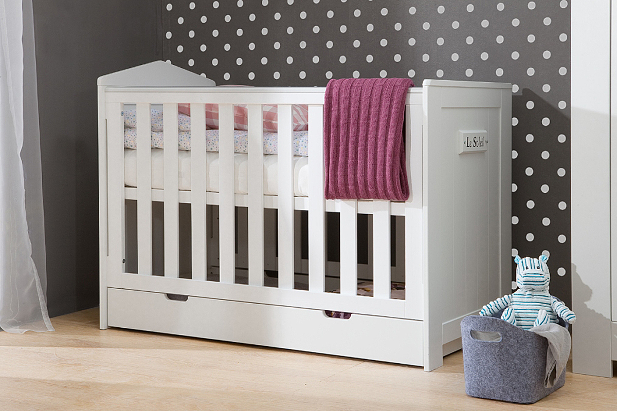 Marseille White Baby Cot Bed 120 X 60 Cm Selsey