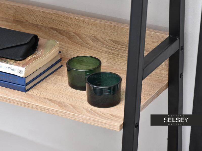 Tygeo Ladder Shelf Desk And Bookcase Set Black With Oak Selsey Desk And Bookcase Set Black With Oak
