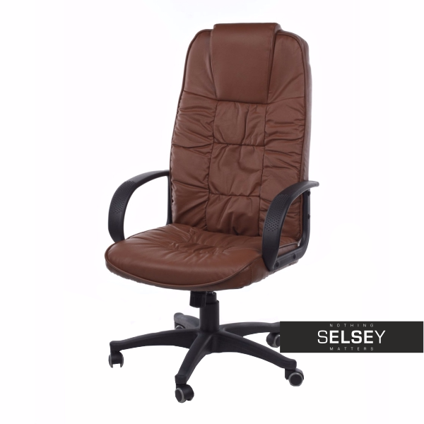 Comae Brown Leather Office Chair