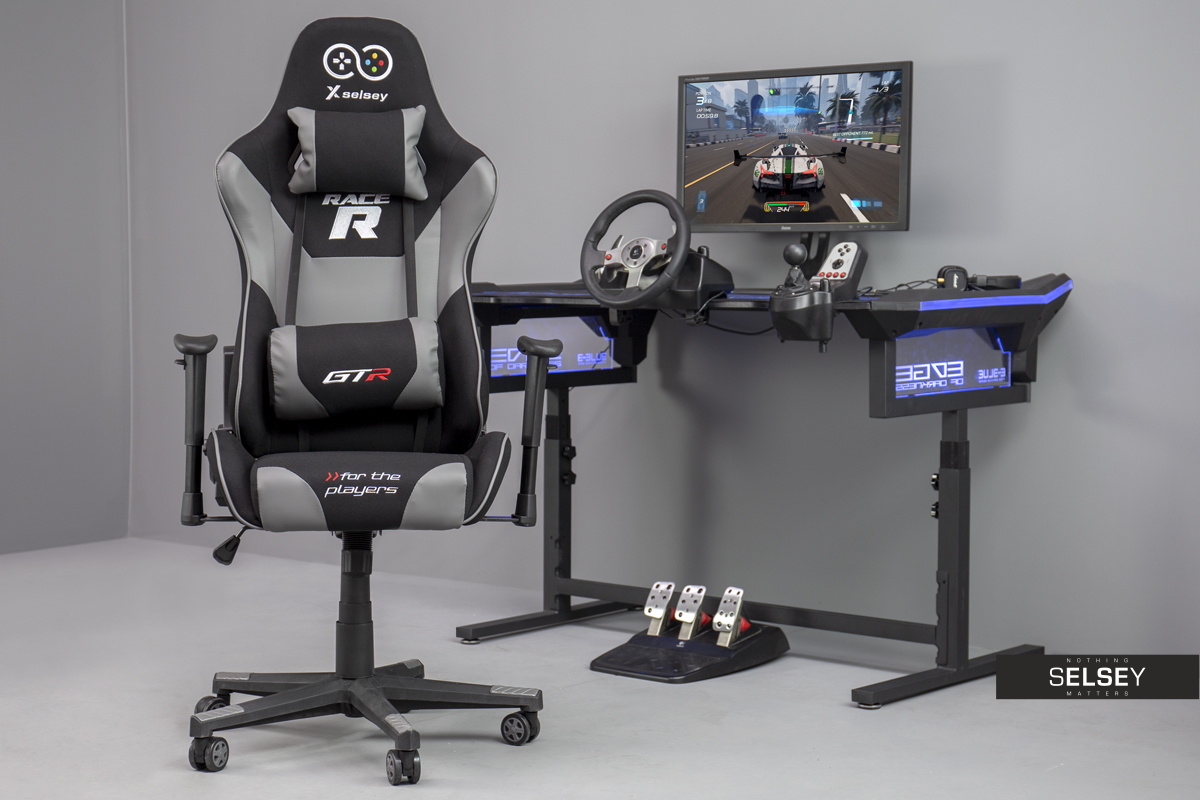 Racer GTR Gaming Chair Black and Grey Selsey