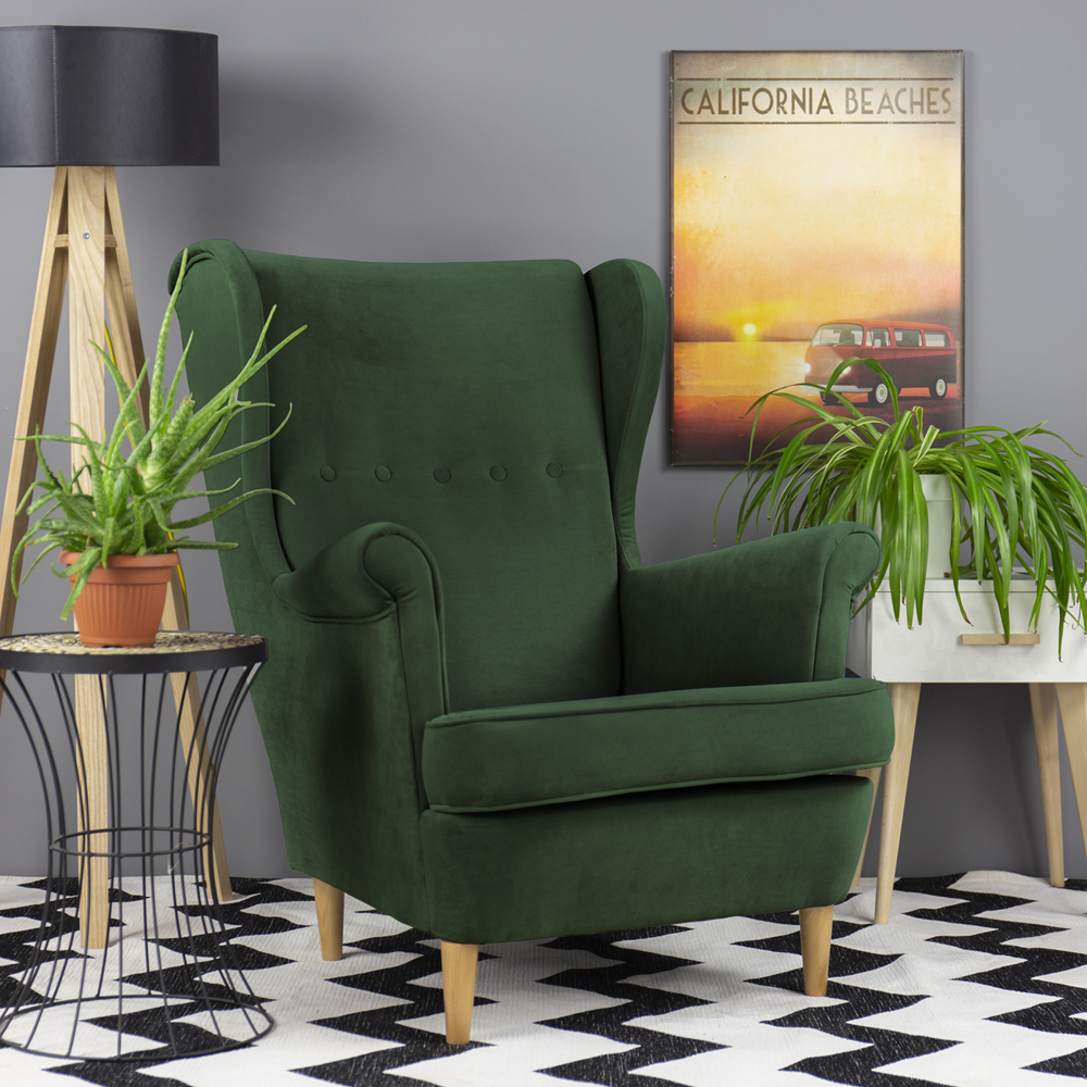 green armchair