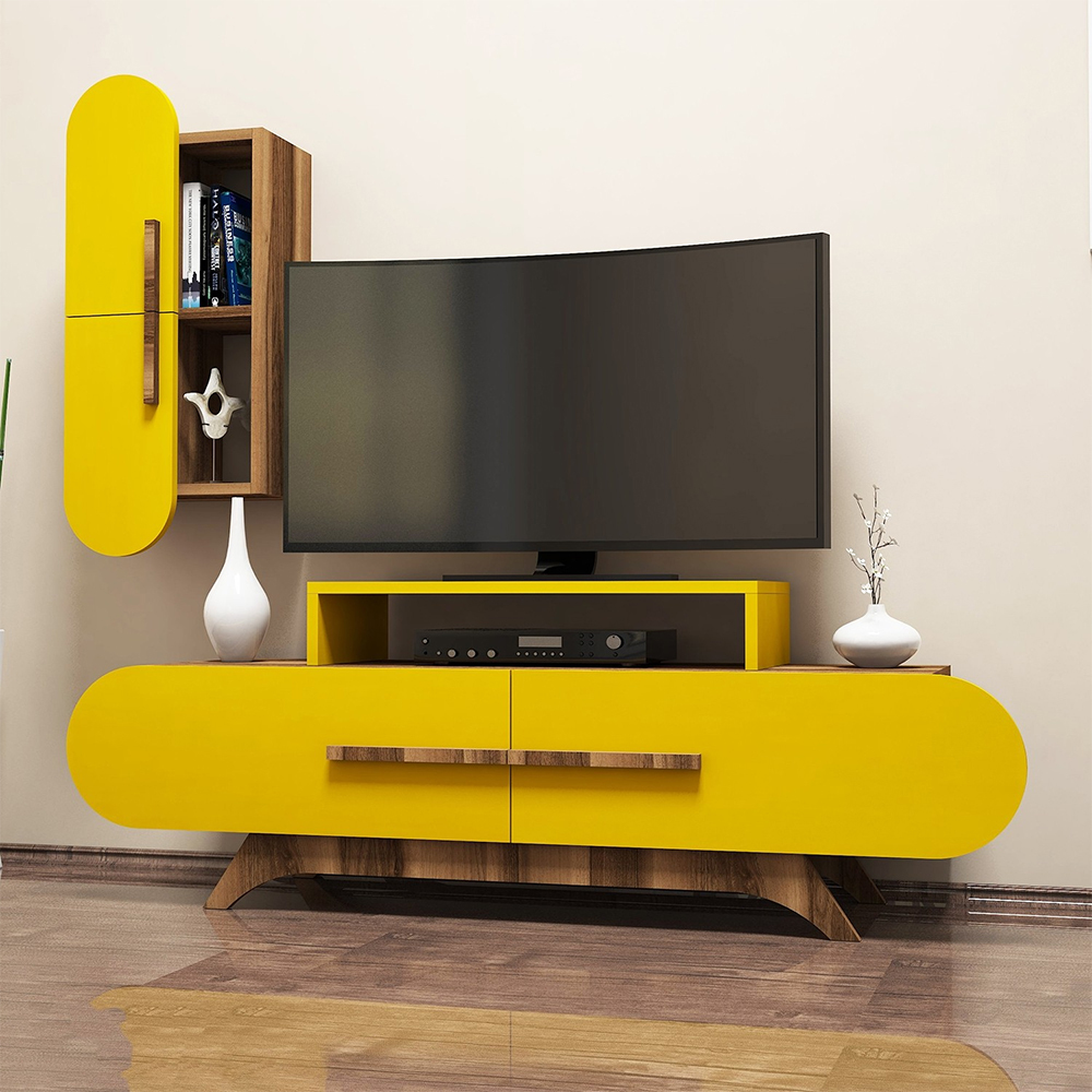 Ovalia Yellow TV Stand with Hanging 145 cm Selsey