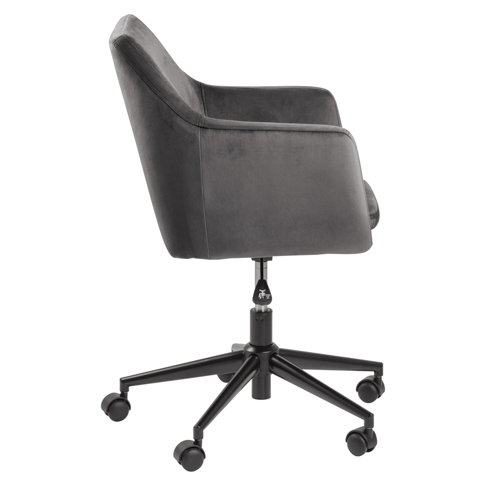 Marcelio Office Chair Dark Grey Velour Selsey