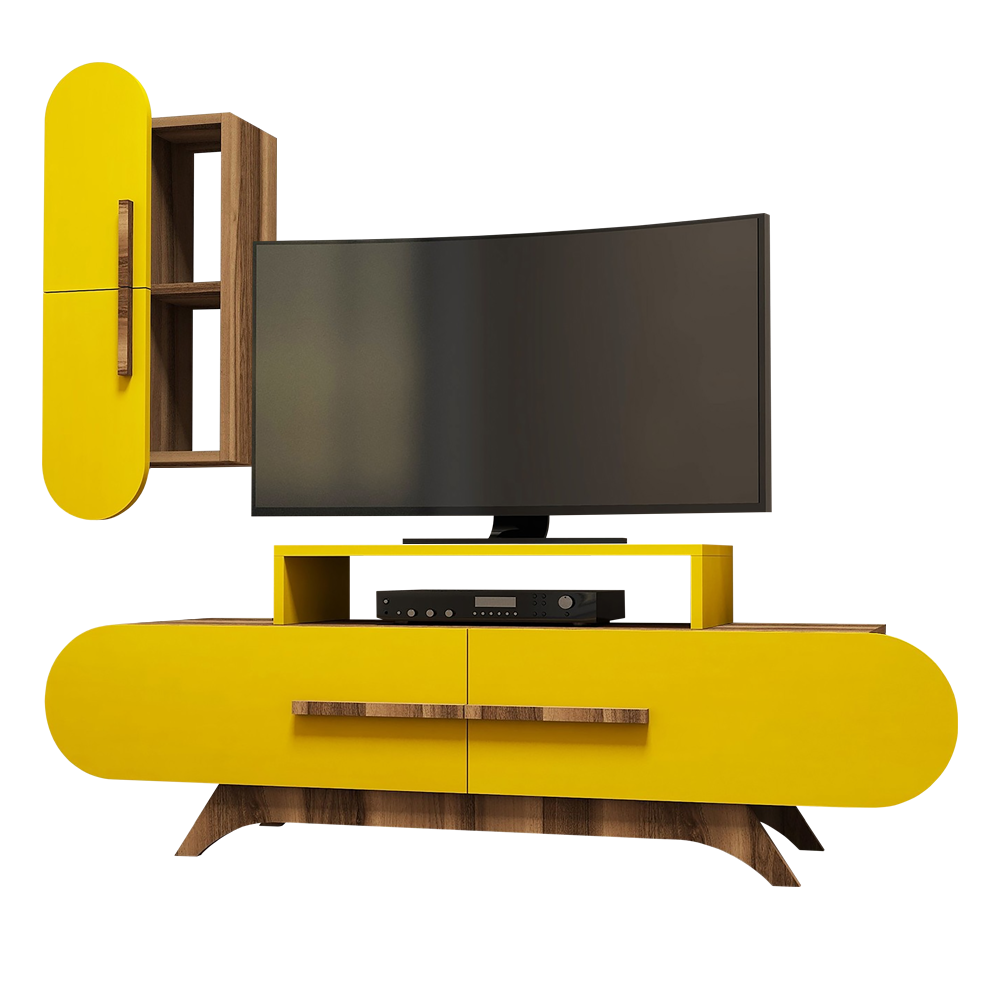Ovalia Yellow TV Stand with Hanging 145 cm Selsey
