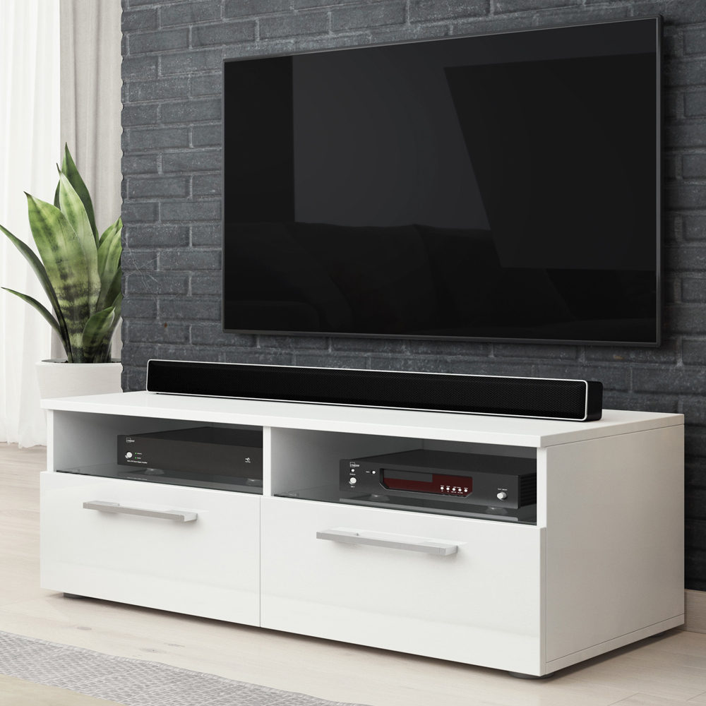 Silver TV Stand with LED 100 cm Selsey