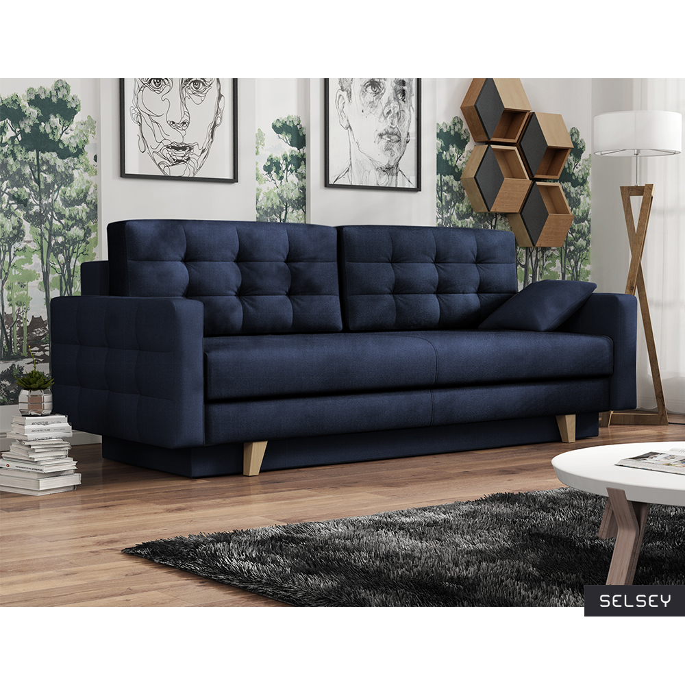 Verat Kronos Navy Blue 2 Seater Sofa Bed - Selsey