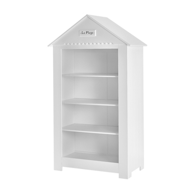 gray bookcase nursery