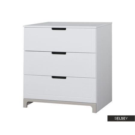 Mini Nursery Chest Of Drawers White And Grey Selsey